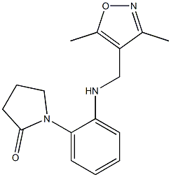 1-(2-{[(3,5-dimethyl-1,2-oxazol-4-yl)methyl]amino}phenyl)pyrrolidin-2-one,,结构式