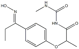 1-(2-{4-[1-(hydroxyimino)propyl]phenoxy}propanoyl)-3-methylurea 化学構造式