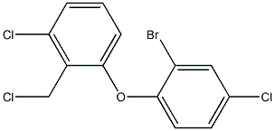 1-(2-bromo-4-chlorophenoxy)-3-chloro-2-(chloromethyl)benzene,,结构式