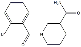 1-(2-bromobenzoyl)piperidine-3-carboxamide 化学構造式