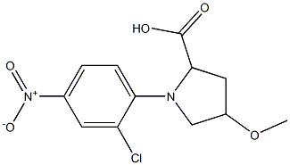 1-(2-chloro-4-nitrophenyl)-4-methoxypyrrolidine-2-carboxylic acid 结构式