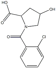 1-(2-chlorobenzoyl)-4-hydroxypyrrolidine-2-carboxylic acid 结构式