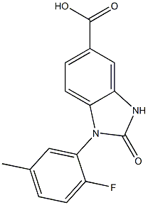 1-(2-fluoro-5-methylphenyl)-2-oxo-2,3-dihydro-1H-1,3-benzodiazole-5-carboxylic acid Struktur