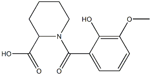 1-(2-hydroxy-3-methoxybenzoyl)piperidine-2-carboxylic acid Structure