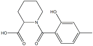 1-(2-hydroxy-4-methylbenzoyl)piperidine-2-carboxylic acid 化学構造式