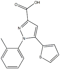 1-(2-methylphenyl)-5-(thiophen-2-yl)-1H-pyrazole-3-carboxylic acid 化学構造式