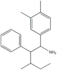 1-(3,4-dimethylphenyl)-3-methyl-2-phenylpentan-1-amine,,结构式