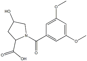 1-(3,5-dimethoxybenzoyl)-4-hydroxypyrrolidine-2-carboxylic acid Structure
