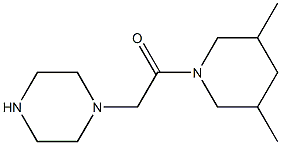 1-(3,5-dimethylpiperidin-1-yl)-2-(piperazin-1-yl)ethan-1-one 化学構造式