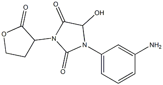 1-(3-aminophenyl)-5-hydroxy-3-(2-oxooxolan-3-yl)imidazolidine-2,4-dione Structure