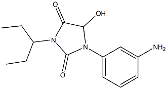 1-(3-aminophenyl)-5-hydroxy-3-(pentan-3-yl)imidazolidine-2,4-dione 化学構造式