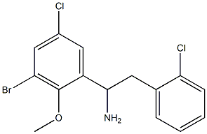 1-(3-bromo-5-chloro-2-methoxyphenyl)-2-(2-chlorophenyl)ethan-1-amine Structure