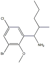 1-(3-bromo-5-chloro-2-methoxyphenyl)-2-methylpentan-1-amine 结构式
