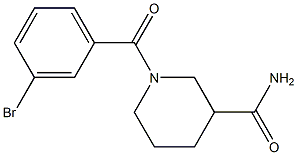 1-(3-bromobenzoyl)piperidine-3-carboxamide,,结构式