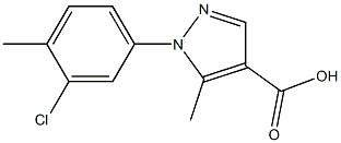 1-(3-chloro-4-methylphenyl)-5-methyl-1H-pyrazole-4-carboxylic acid,,结构式