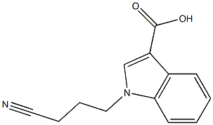 1-(3-cyanopropyl)-1H-indole-3-carboxylic acid,,结构式