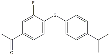 1-(3-fluoro-4-{[4-(propan-2-yl)phenyl]sulfanyl}phenyl)ethan-1-one Struktur