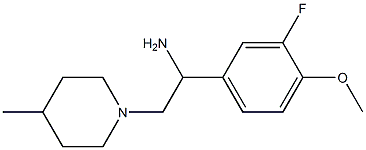 1-(3-fluoro-4-methoxyphenyl)-2-(4-methylpiperidin-1-yl)ethan-1-amine Structure