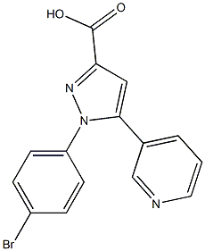 1-(4-bromophenyl)-5-(pyridin-3-yl)-1H-pyrazole-3-carboxylic acid Struktur