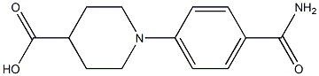 1-(4-carbamoylphenyl)piperidine-4-carboxylic acid 结构式