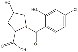 1-(4-chloro-2-hydroxybenzoyl)-4-hydroxypyrrolidine-2-carboxylic acid Structure