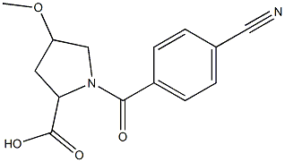 1-(4-cyanobenzoyl)-4-methoxypyrrolidine-2-carboxylic acid Structure