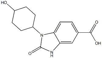 1-(4-hydroxycyclohexyl)-2-oxo-2,3-dihydro-1H-1,3-benzodiazole-5-carboxylic acid 化学構造式
