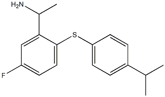 1-(5-fluoro-2-{[4-(propan-2-yl)phenyl]sulfanyl}phenyl)ethan-1-amine 化学構造式