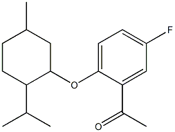 1-(5-fluoro-2-{[5-methyl-2-(propan-2-yl)cyclohexyl]oxy}phenyl)ethan-1-one Struktur