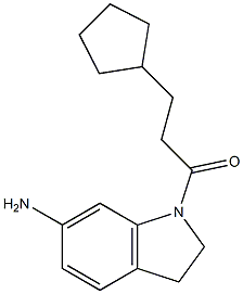 1-(6-amino-2,3-dihydro-1H-indol-1-yl)-3-cyclopentylpropan-1-one,,结构式