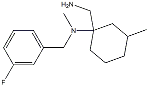 1-(aminomethyl)-N-[(3-fluorophenyl)methyl]-N,3-dimethylcyclohexan-1-amine 化学構造式