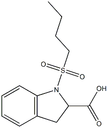 1-(butane-1-sulfonyl)-2,3-dihydro-1H-indole-2-carboxylic acid 化学構造式