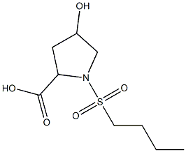 1-(butylsulfonyl)-4-hydroxypyrrolidine-2-carboxylic acid 结构式