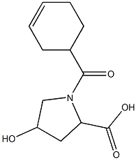 1-(cyclohex-3-en-1-ylcarbonyl)-4-hydroxypyrrolidine-2-carboxylic acid,,结构式