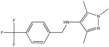 1,3,5-trimethyl-N-{[4-(trifluoromethyl)phenyl]methyl}-1H-pyrazol-4-amine,,结构式