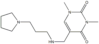 1,3-dimethyl-5-({[3-(pyrrolidin-1-yl)propyl]amino}methyl)-1,2,3,4-tetrahydropyrimidine-2,4-dione|