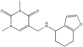 1,3-dimethyl-5-[(4,5,6,7-tetrahydro-1-benzofuran-4-ylamino)methyl]-1,2,3,4-tetrahydropyrimidine-2,4-dione Struktur