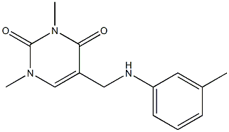 1,3-dimethyl-5-{[(3-methylphenyl)amino]methyl}-1,2,3,4-tetrahydropyrimidine-2,4-dione Struktur