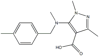 1,3-dimethyl-5-{methyl[(4-methylphenyl)methyl]amino}-1H-pyrazole-4-carboxylic acid 结构式