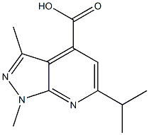 1,3-dimethyl-6-(propan-2-yl)-1H-pyrazolo[3,4-b]pyridine-4-carboxylic acid Structure