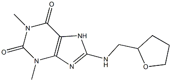1,3-dimethyl-8-[(oxolan-2-ylmethyl)amino]-2,3,6,7-tetrahydro-1H-purine-2,6-dione,,结构式