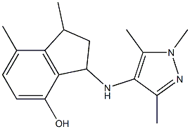 1,7-dimethyl-3-[(1,3,5-trimethyl-1H-pyrazol-4-yl)amino]-2,3-dihydro-1H-inden-4-ol,,结构式
