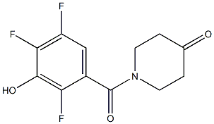 1-[(2,4,5-trifluoro-3-hydroxyphenyl)carbonyl]piperidin-4-one,,结构式