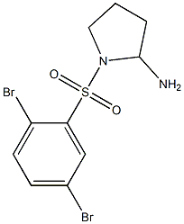 1-[(2,5-dibromobenzene)sulfonyl]pyrrolidin-2-amine 化学構造式