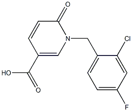 1-[(2-chloro-4-fluorophenyl)methyl]-6-oxo-1,6-dihydropyridine-3-carboxylic acid,,结构式