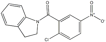 1-[(2-chloro-5-nitrophenyl)carbonyl]-2,3-dihydro-1H-indole 结构式