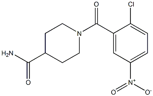 1-[(2-chloro-5-nitrophenyl)carbonyl]piperidine-4-carboxamide 化学構造式