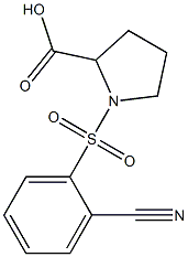 1-[(2-cyanobenzene)sulfonyl]pyrrolidine-2-carboxylic acid,,结构式