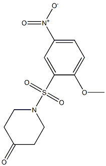 1-[(2-methoxy-5-nitrobenzene)sulfonyl]piperidin-4-one Structure