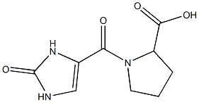 1-[(2-oxo-2,3-dihydro-1H-imidazol-4-yl)carbonyl]pyrrolidine-2-carboxylic acid Struktur